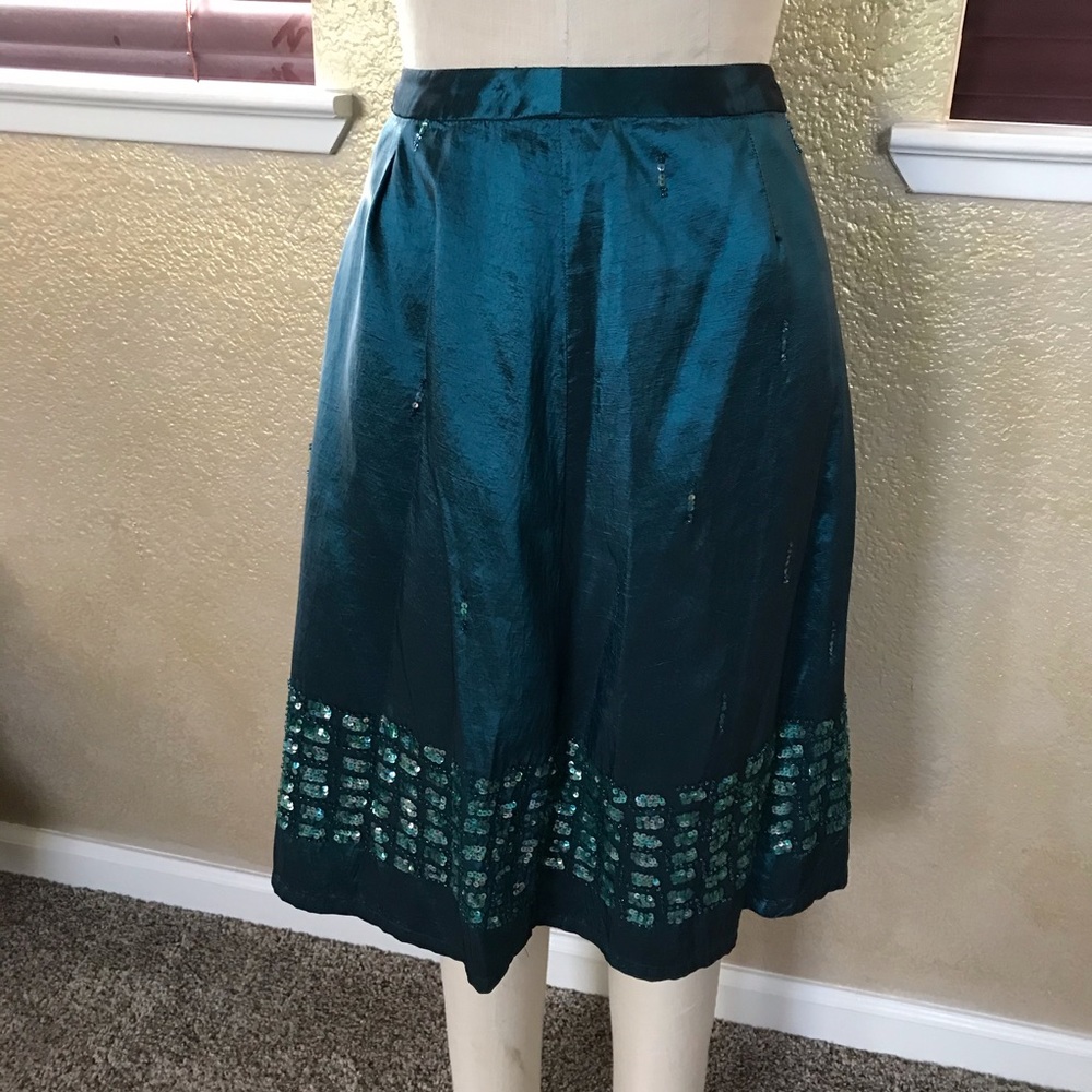 Beau Bois Beaded Sequined teal skirt